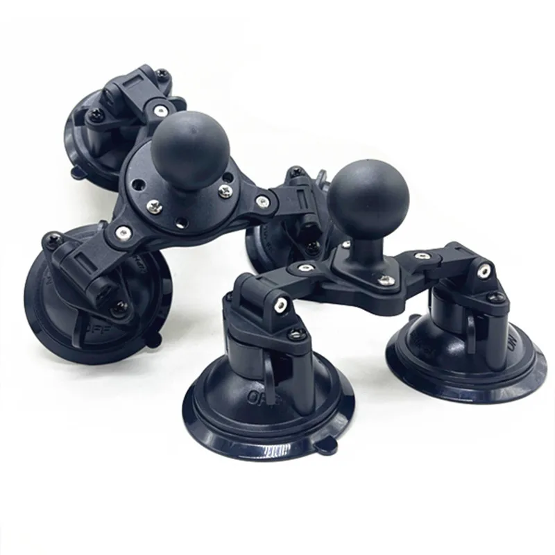 車のフロントガラス調整可能曲げ可能15インチボール3つのダブル吸盤付き固定ベース大型機器アクセサリーgps