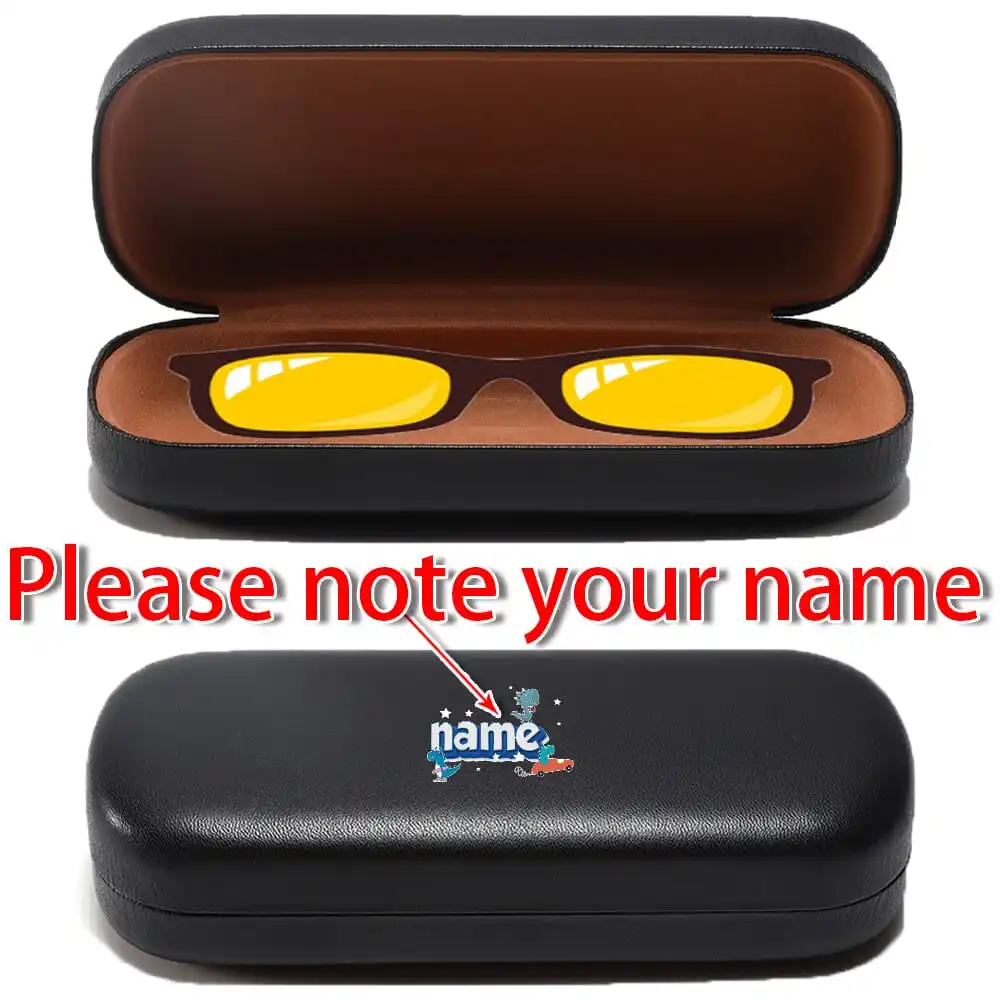 

Customized Name Sunglass Organizer PU Women Glasses Box Spectacle Case Hard Shell Protective Portable Container Storage Travel