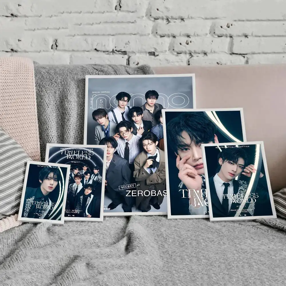 Korean boy band Z-Z-ZB1 Kpop Group DIY Sticky Poster Whitepaper Prints Posters Artwork Vintage Decorative Painting