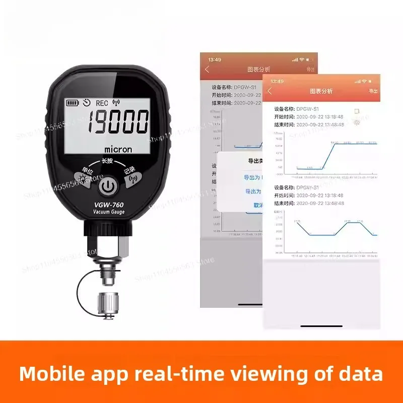 

VGW-760 Intelligent Digital Vacuum Meter, High Precision Electronic Refrigerant Vacuum Pressure Gauge