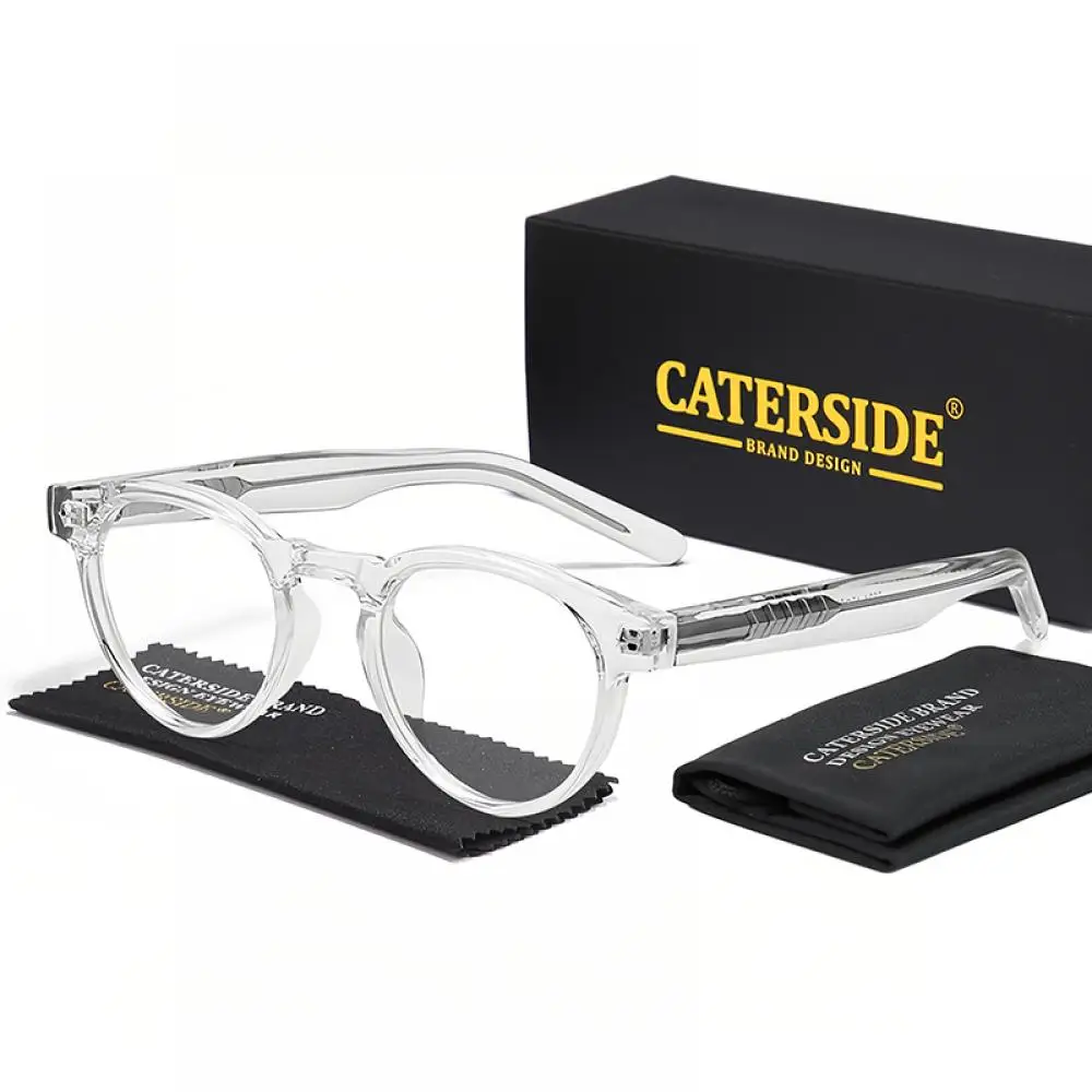 CATERSIDE Modische Damen-Rundbrille mit Blaulichtfilter, Premium Tr-90-Rahmen, Herren-Outdoor-Business- und Büro-Schutzbrille – Detail 13