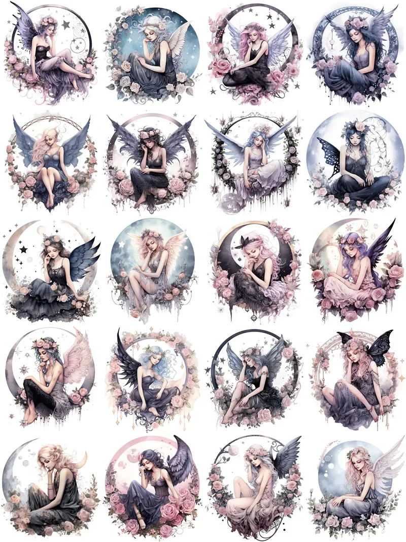 20Pcs/Pack Flowers Fairy Sticker DIY Craft Scrapbooking Album Junk Journal Decorative Stickers