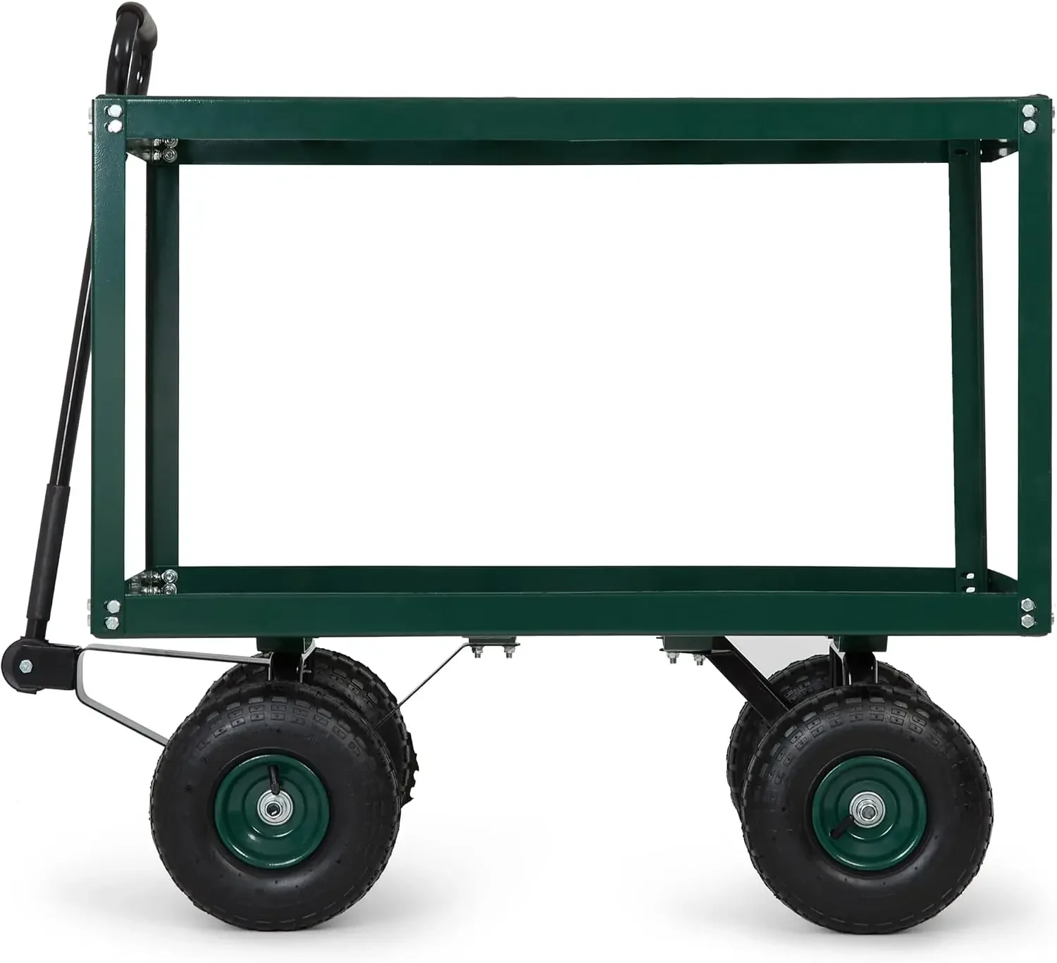 Backyard Expressions 2 Tier Garden Cart, 600 lb Total Capacity, Outdoor Utility Cart with Wheels, Steel Mesh Shelves