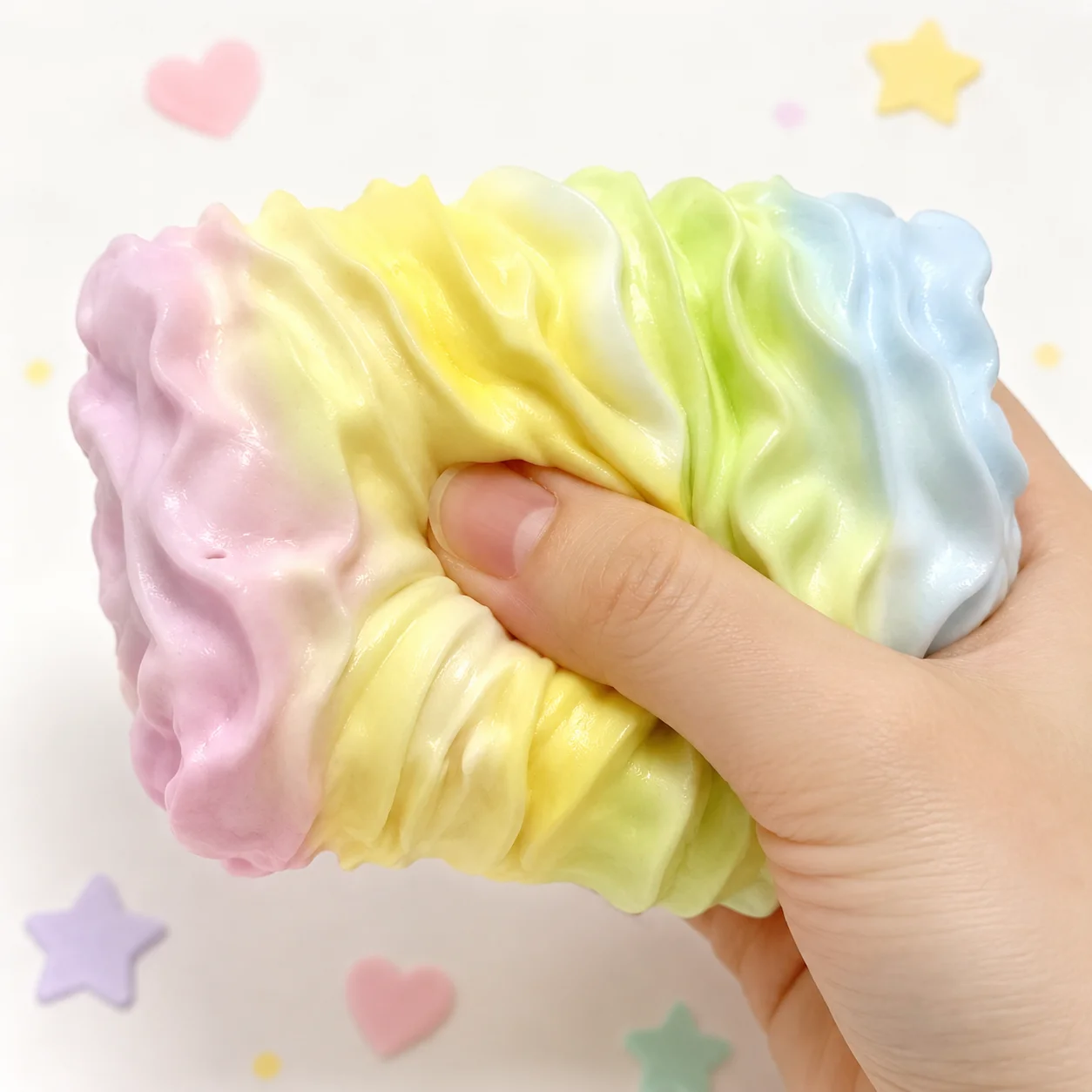 Realistic Colorful Swirl Cream Roll Squishy Toy Slow Rebound Stress Relief Pretend Play Food Desktop Decoration Toy
