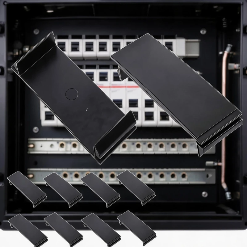 Breaker Filler Plate Black Plastic Clip-In Panel Blank Cover 10 Pack with Label Sheet for Unused Breaker Opening D2RD