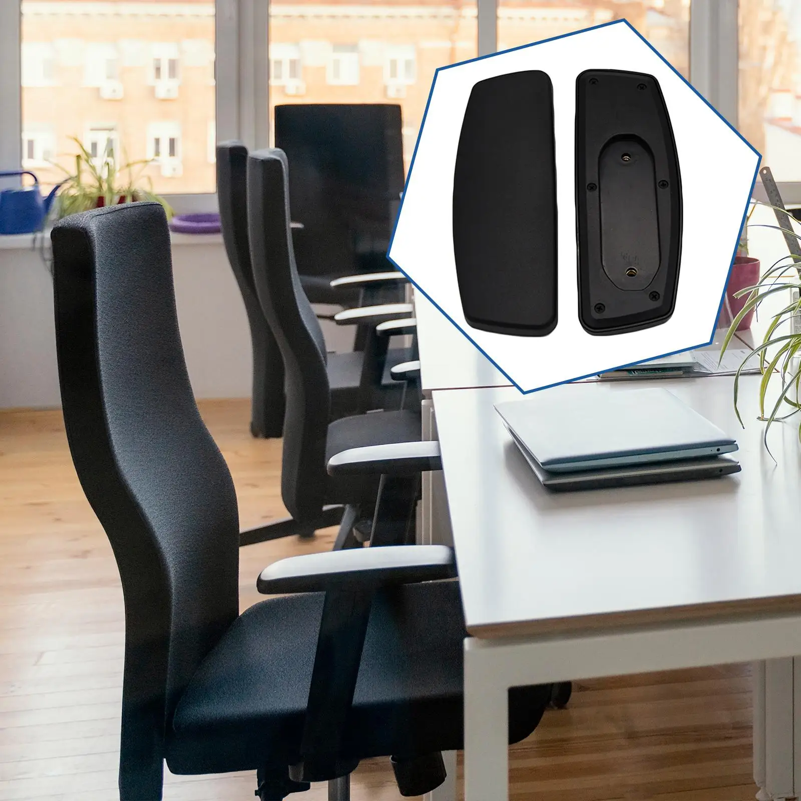 2 Pieces Office Chair Replacement Arm Pads with Mounting Hole for Armchair Gaming Chair Office Chair Computer Chair Swivel Chair