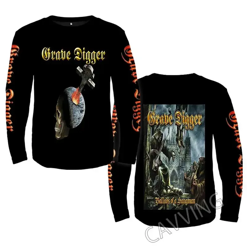 

New Fashion Printed Grave Digger BAND Crewneck Sweatshirt Gothic Top Harajuku Cotton Unisex Clothing Men Clothing YY1