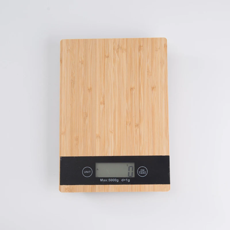 Bamboo Digital Kitchen Scale, Highly Accurate Multifunction Food Scale 5kg/1g, 4 Units LCD Display Scale for Cooking/Baking