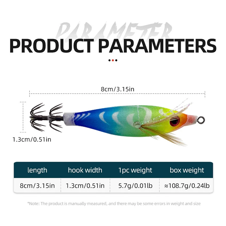ShareShark 10 Stück/Box Leuchtende Tintenfisch-Jigs, Salzwasser-Angelköder, Meeresfischerei-Köder für Oktopus, Tintenfisch und Krake – Detail 5