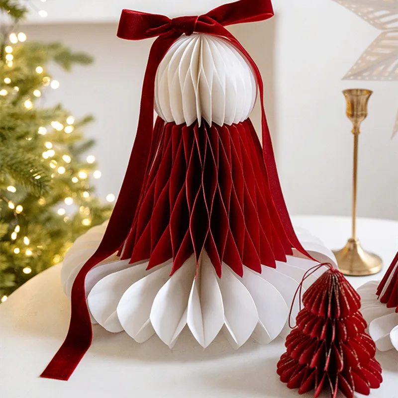 INS Рождественское оригами, снежинка, украшение, сотовая бумага, подвесная подвеска на рождественскую елку, скандинавское домашнее окно, настольные украшения, реквизит