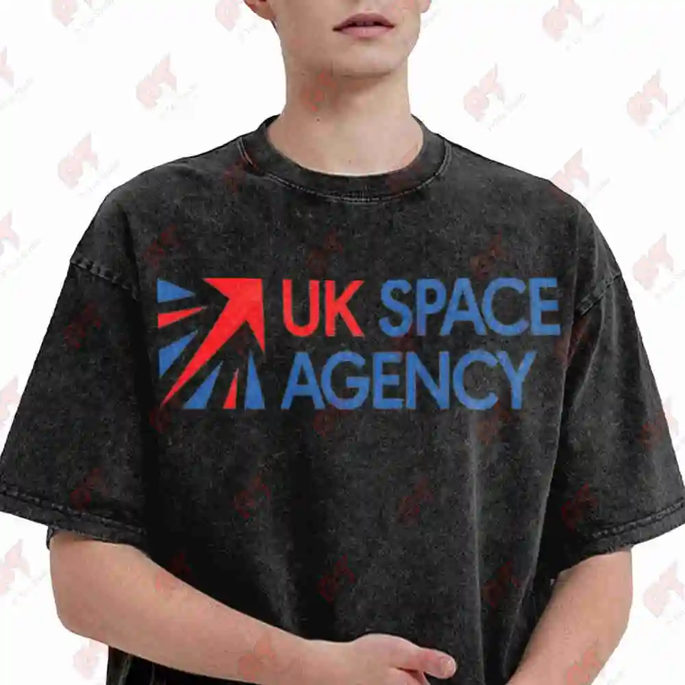 UK Space Agency UKSA Vintage Washed Tee Pure Cotton T-Shirt