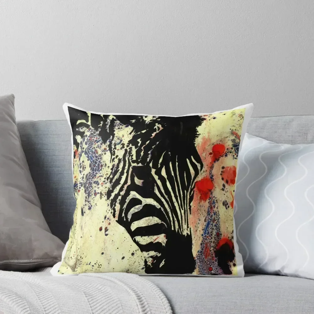 

Zany Zebra Painting Throw Pillow ornamental pillows for living room Pillowcases Bed Cushions Throw Pillow Covers pillow