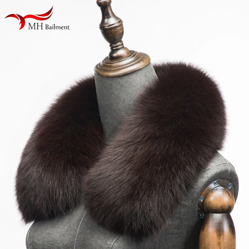 Winter 100% Natural Real Fox Fur Scarf Square Collar For Men Neck Warm Thick Scarves Luxury Fox Fur Shawl Male Jackets Coat