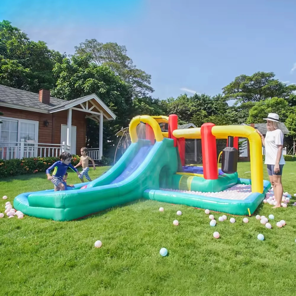 Château Gonflable en PVC de Haute Qualité, Avec Accessoires de Glissière