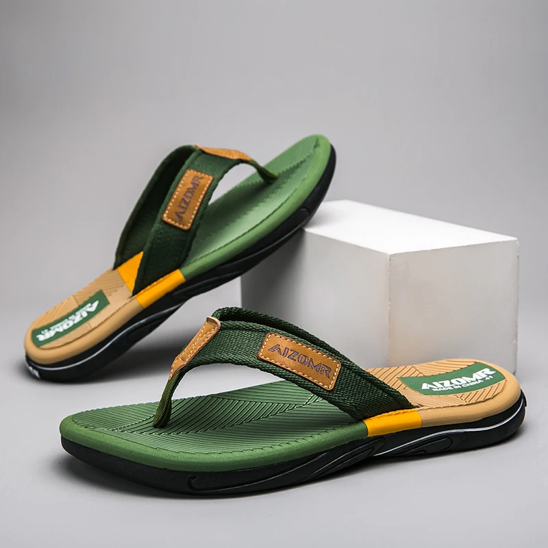 Sandal jepit warna campuran pria, Kasut EVA tahan air Slip-on luar ruangan untuk lelaki