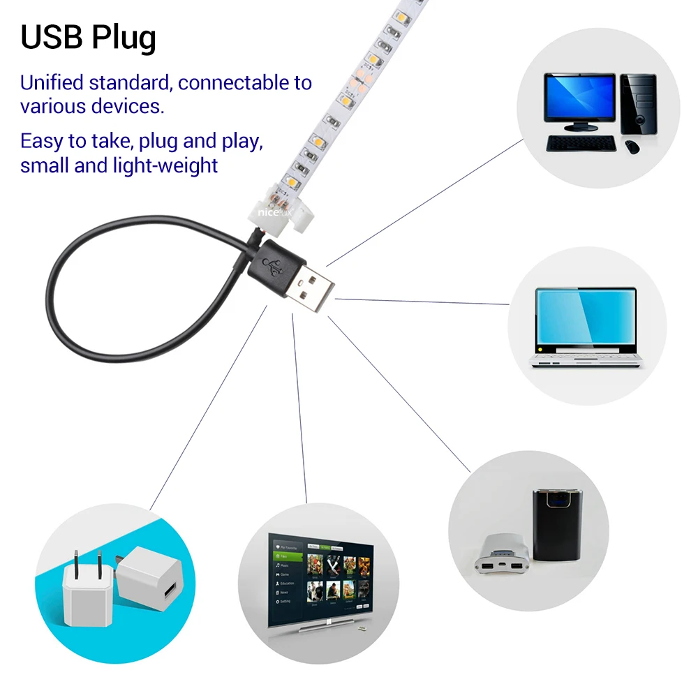 5 sztuk 2-pinowych kabli 27 cm Złącza taśm LED 8 mm 10 mm Złącze LED do złącza USB Darmowe spawanie dla taśm LED 5050 DC 12V 24V