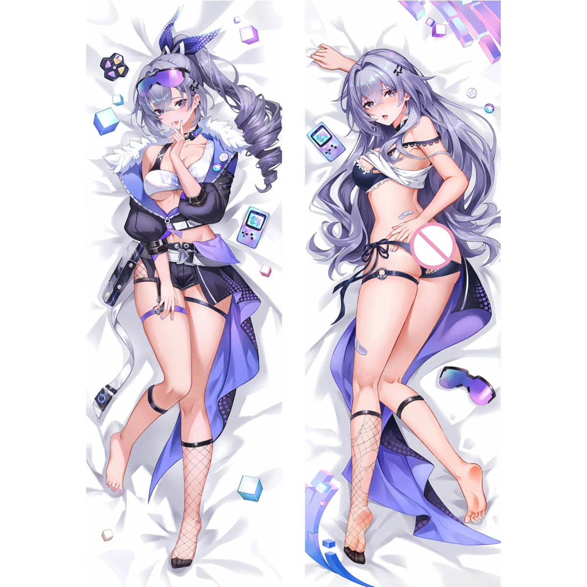 

Silver Wolf Anime Girl Waifu Dakimakura Case Adult Otaku Long Life Size Hugging Body Pillow Cover
