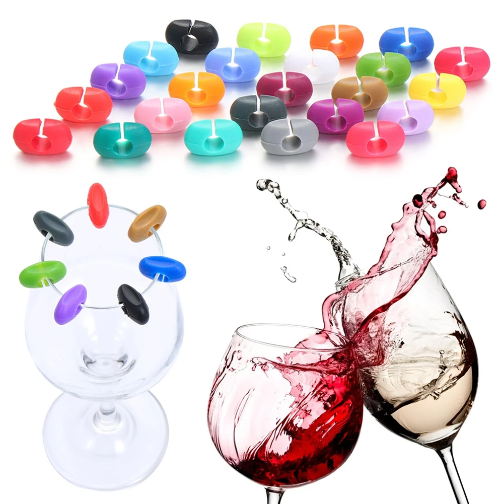 100Pcs colori pennarelli per bicchieri da vino bere ciondoli in vetro etichette per etichette per tazze di identificazione segni per Party Bar