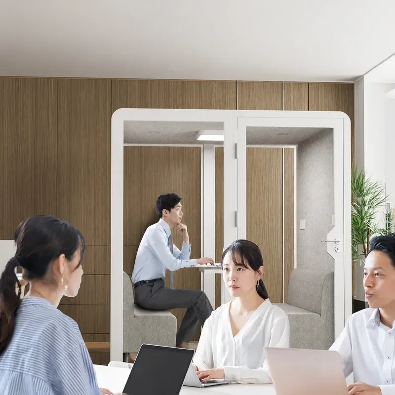 Soundproof Phone Booth for 2 People Silent Office Pod Mobile Conference Room Interview Booth Live Stream Recording Studio