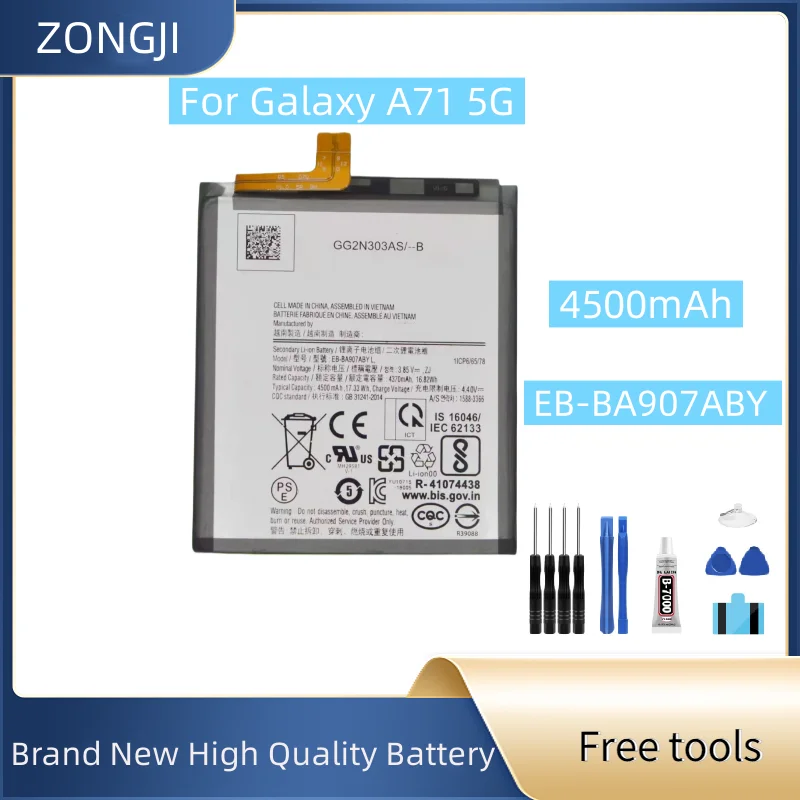 

New Battery EB-BA715ABY EB-BA907ABY High Quality Replacement Battery For Galaxy A71 4G/A71 5G Mobile Phone Batteries+Free Tools