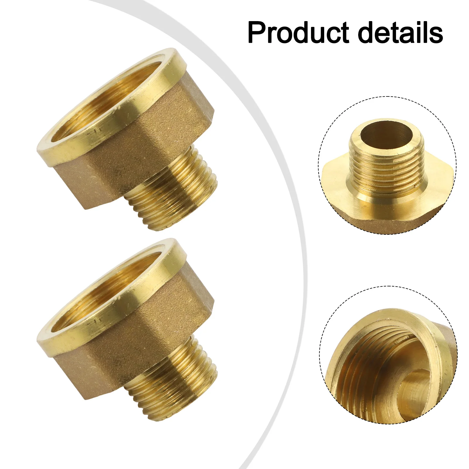 Reducing Connector Threaded Adapter Quality Brass Hex Bushing Connector Pack of 2 for Industrial Pipe Connections