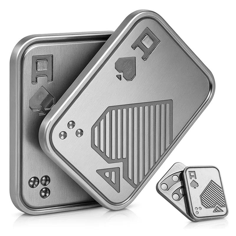 Fidget Toys Adults EDC Metal Haptic Slider Magnetic Poker Push Card Relieve Stress ADHD Anxiety Cool Gadget Gift Ideas