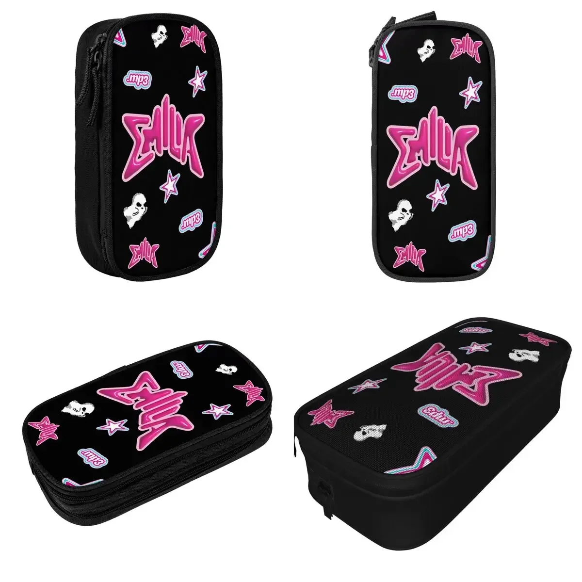 

Emilia Mernes Mp3 Pencil Case Pencilcases Pen Holder Kids Large Storage Pencil Bags Office Zipper Stationery