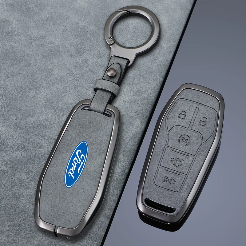 High quality Car Remote Key Case Cover Leather For Ford Fusion Mondeo Mustang F-150 Explorer Edge 2015 2016 2017 2018 Accessorie