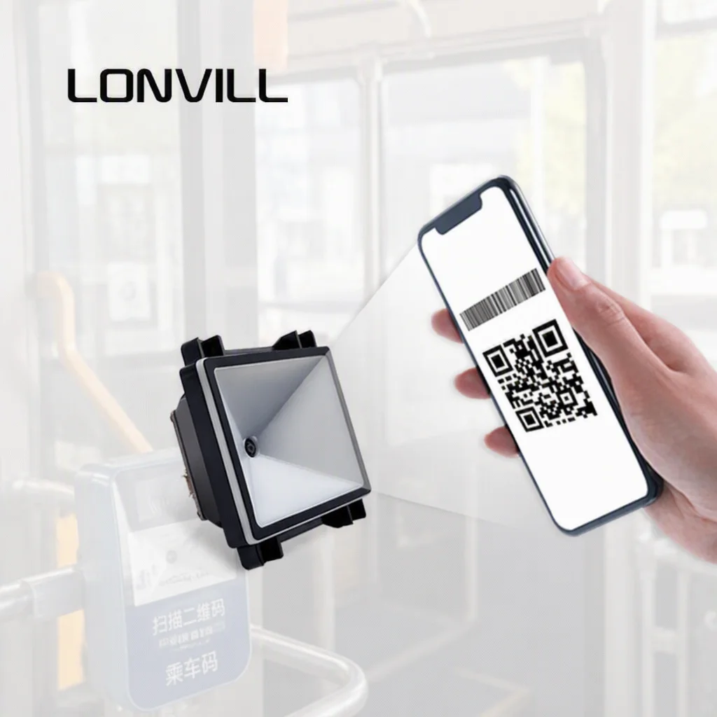 LONVILL High Performance Embedded Compact Driver-Free TTL232 RS232 USB 2D QR Code Scan Module for Public Transport
