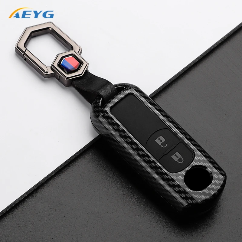 

ABS Carbon Fiber Car Key Case Cover For Mazda 2 3 5 6 7 CX-3 CX-4 CX-5 CX-7 CX-9 Axela Atenza Keychain Protector Accessories