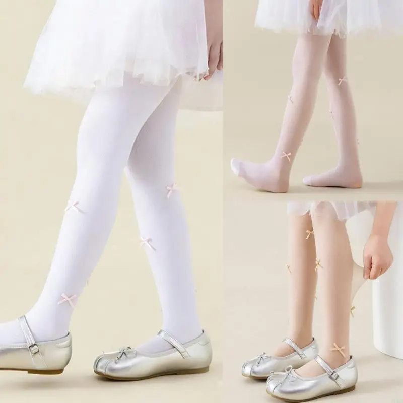 Kids Pantyhose Leggings With Adorable Bowknot Design Comfortable For 2 Years Up Breathable Girl Stockings Multi Color A2UB