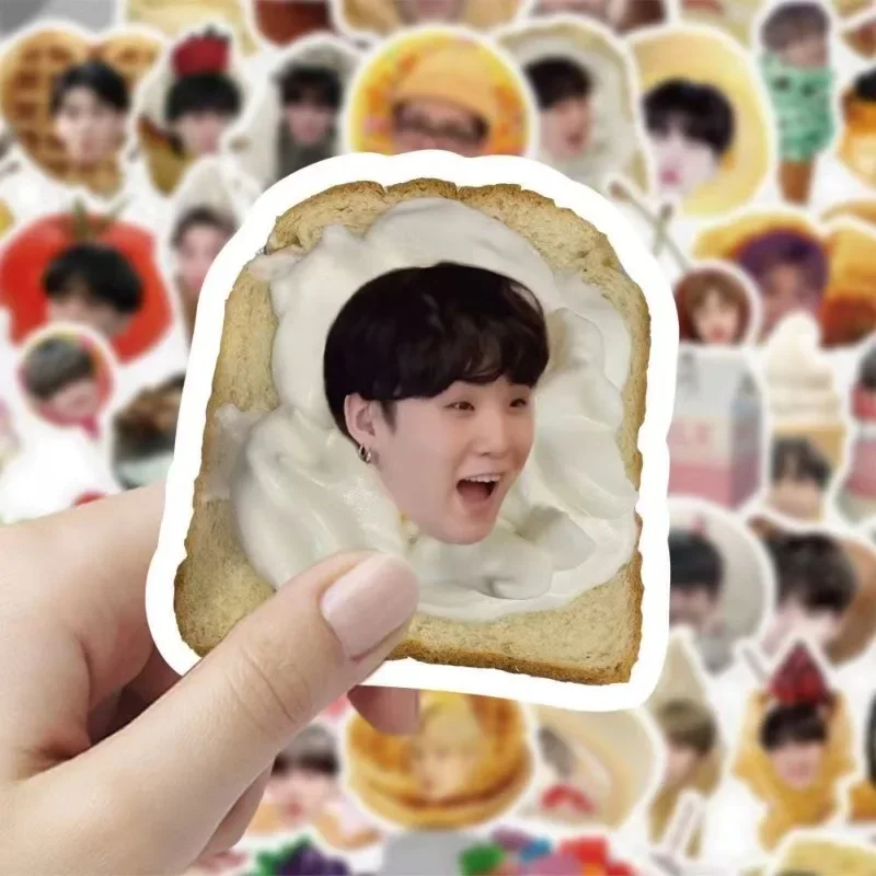 2026 New 60pcs Bt21 Food Head Stickers, Creative Decor Decals for Phone Cases, Journals, Notebooks & Desks, Diy Merch