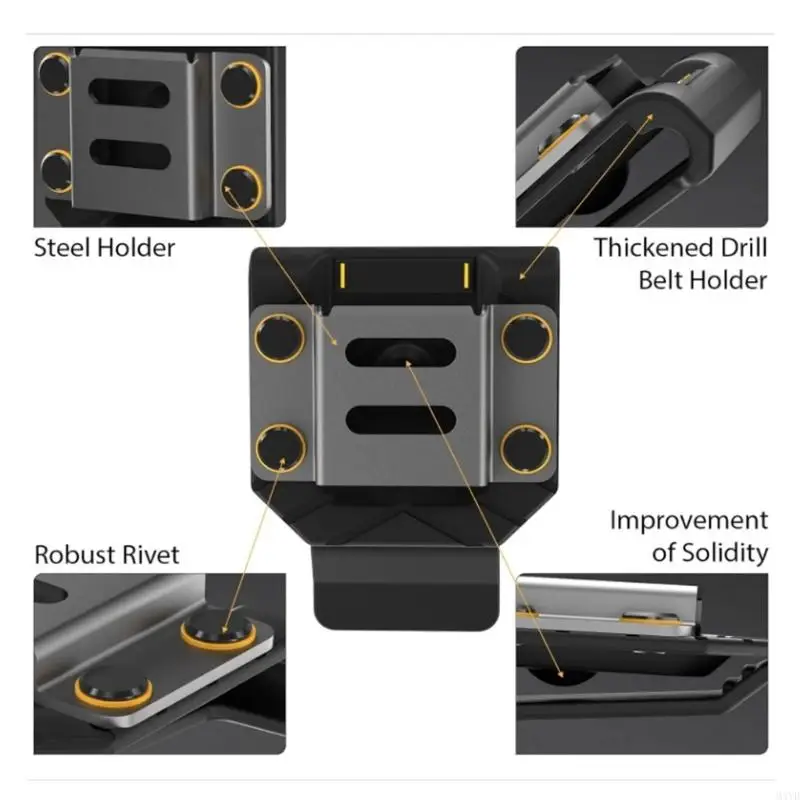 Belt Drill Holder For Impact Drill Guns And Tape Measure Drill Belt Clip M4YD