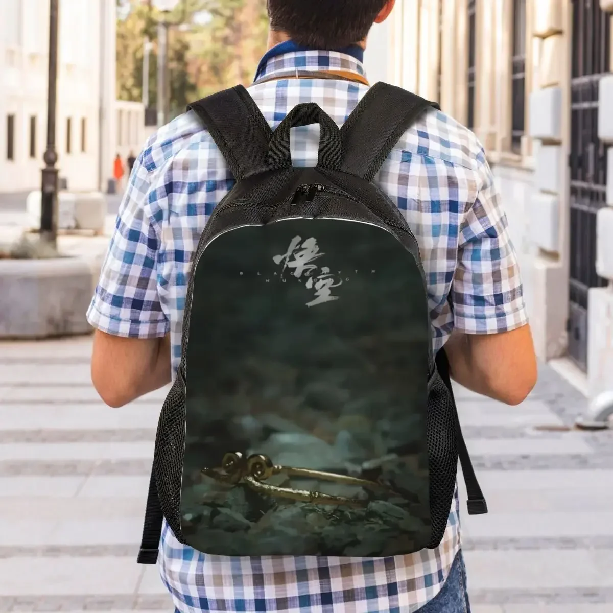 Custom Monkey King Wukong Myth Travel Backpack Men Women School Computer Bookbag Video Game Lover College Student Daypack Bags