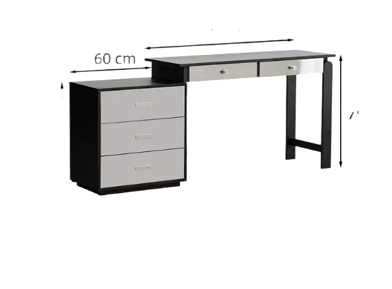 LH， modern simple solid wood dresser chest cabinet integrated household retractable makeup table