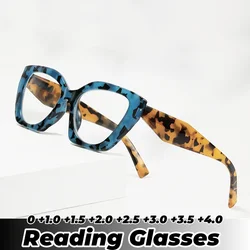 Ladies Anti-blue Light Plus Diopter Eyewear Vintage Women Large Reading Glasses Trendy HD Lens Far Sight Eyeglasses 0 To +4.0