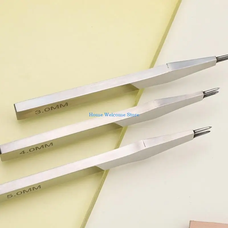 

F68E Leather Craft Tool Leather Prong Punches 2/5/7 Prong Lacing Stitching Set Leather Craft Hole Puncher 3mm 4mm 5mm
