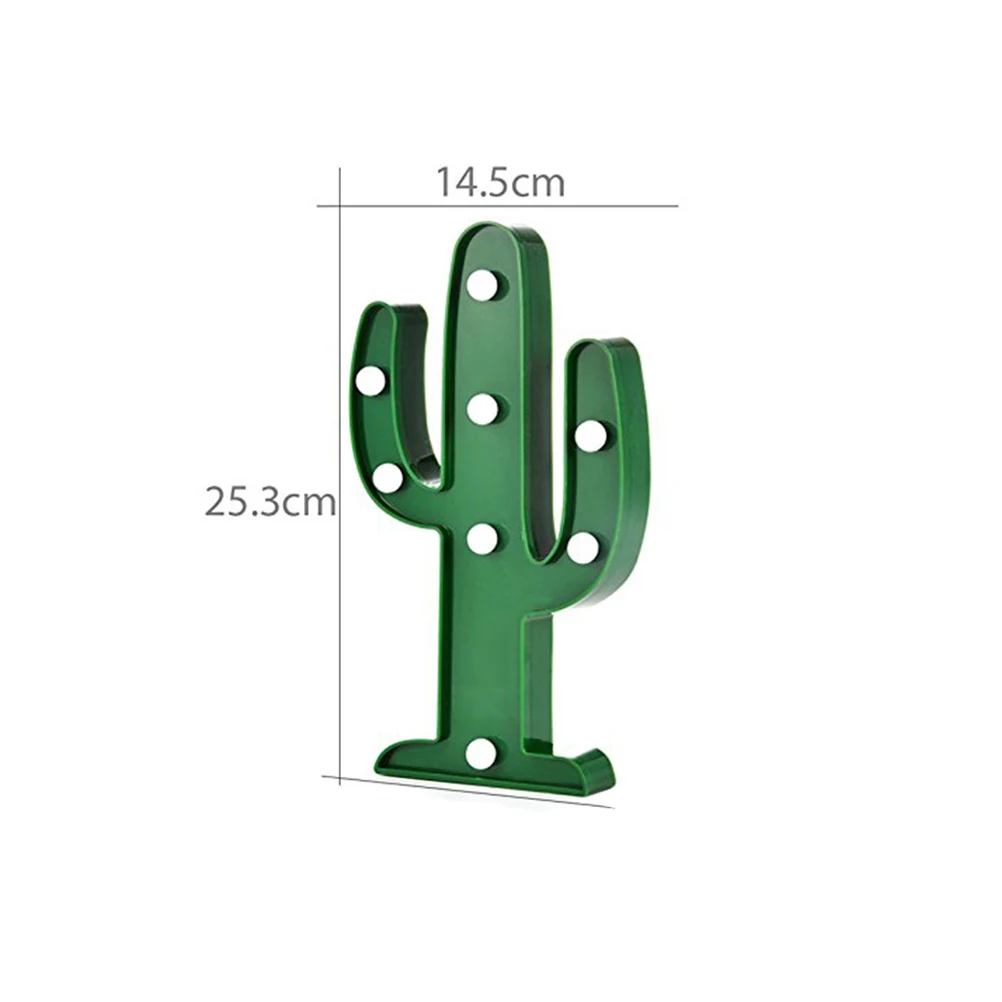 

Cactus LED Light 8 LED Cactus Lamp Cordless Operated Green Neon Decorations for Home Christmas Party Gifts