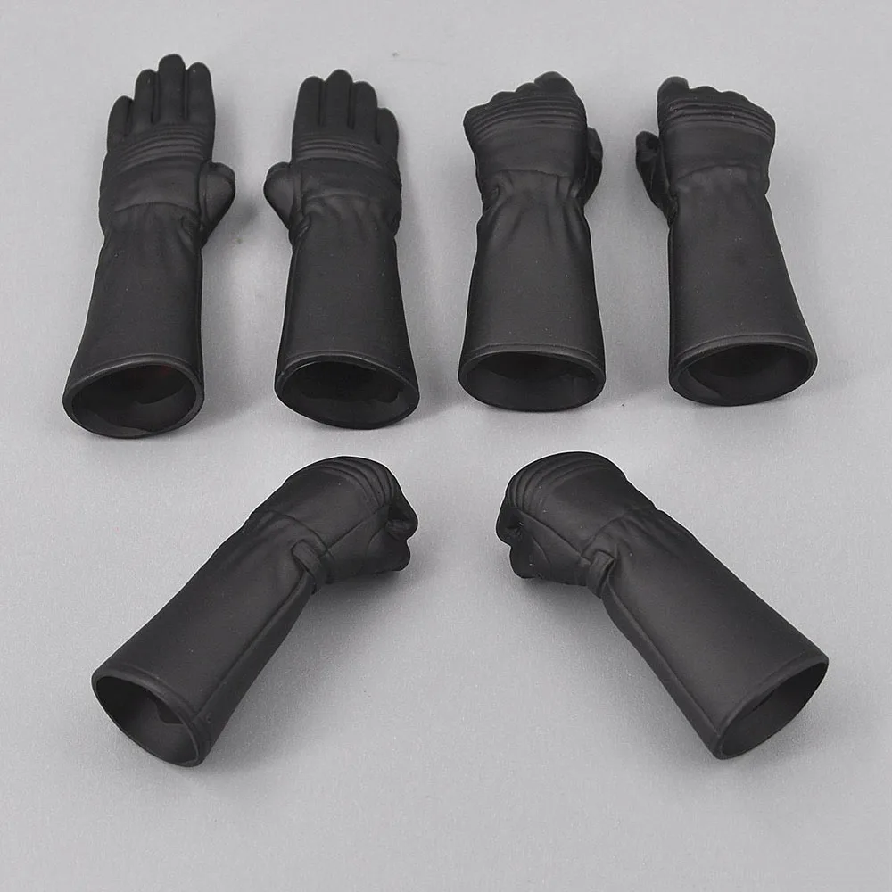 Hot Sale 1/6 Black Light Armor Motorcycle Salute Fist Hand Changeable Hollow Models 6PCS/SET Fit 12