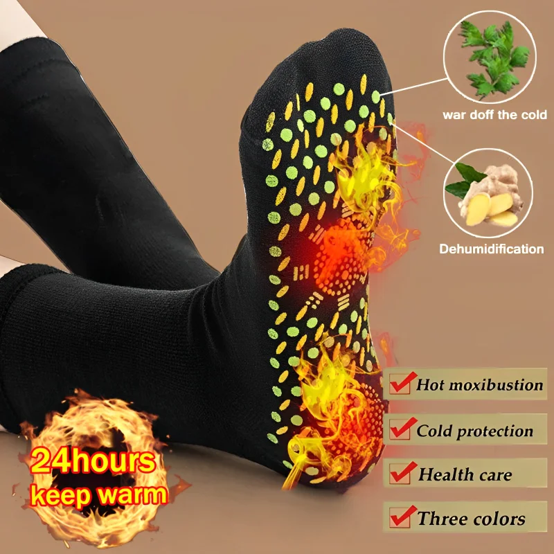 Winter Warm Socks Self-Heating Health Socks Pain Relief Outdoor Anti-Cold Therapy Magnetic Thermal Stockings for Men Women