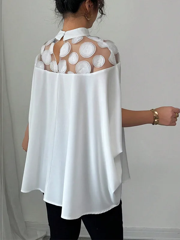 Женская блузка Loose Me с открытыми плечами, однотонная женская блузка в стиле ретро Sle Commute Faion Batwing Sve Me Cover-Up