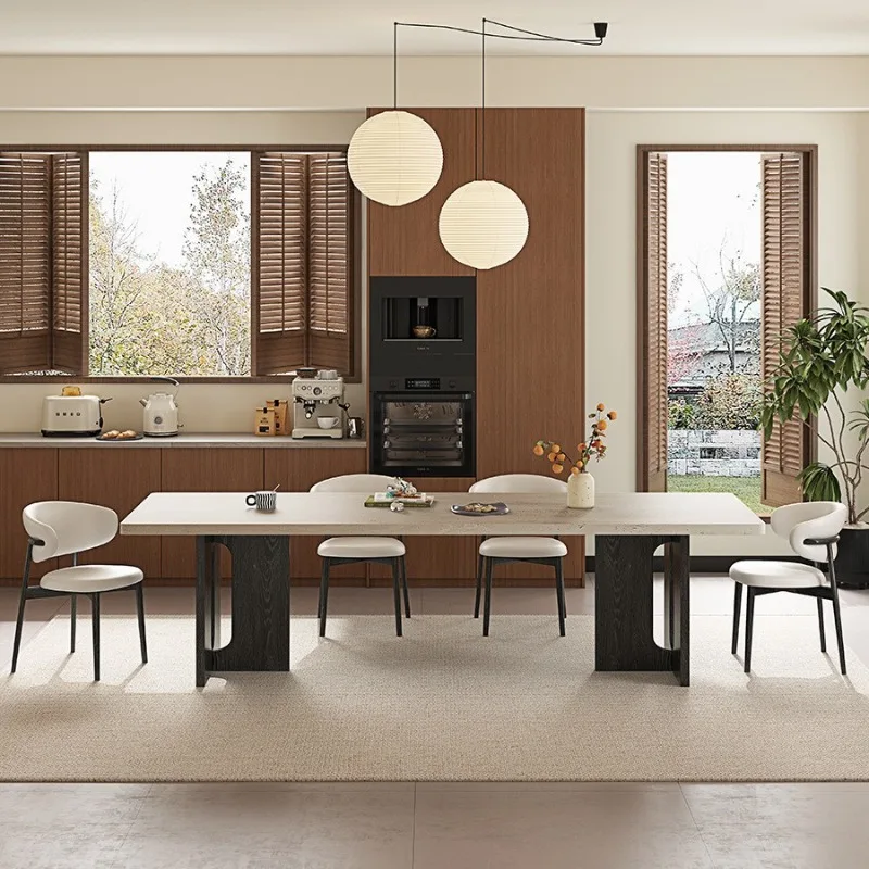 

Обеденные столы из каменной плиты в скандинавском стиле, французский ретро-стиль, для ресторана, балкона, черный ретро-стиль, мебель для дома, Esstische FYTD