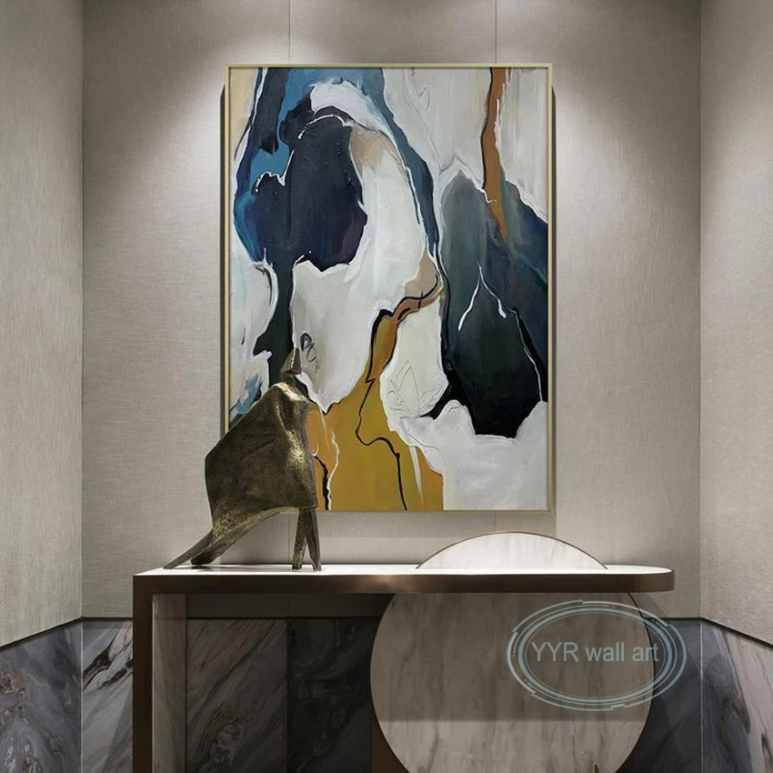 

Handmade Abstract Oil Painting Canvas Wall Art Picture Modern Minimalist Hanging Poster Dining Room Bedroom Porch Custom Mural