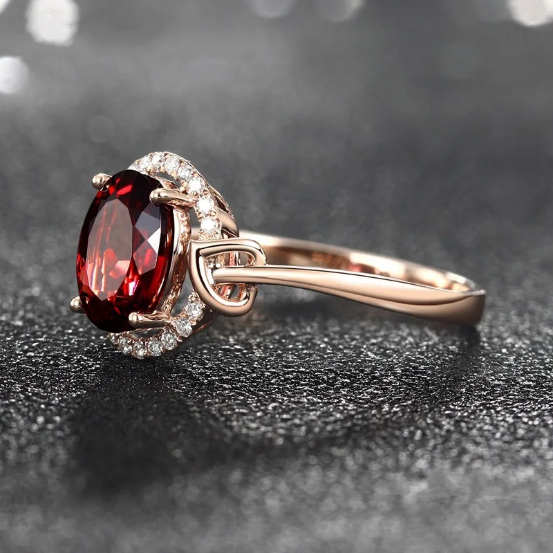 S925 Sterling Silver Ruby Diamond Ring 18K Rose Gold Love Interwoven Red Crystal Romantic Proposal Engagement Ring For Women
