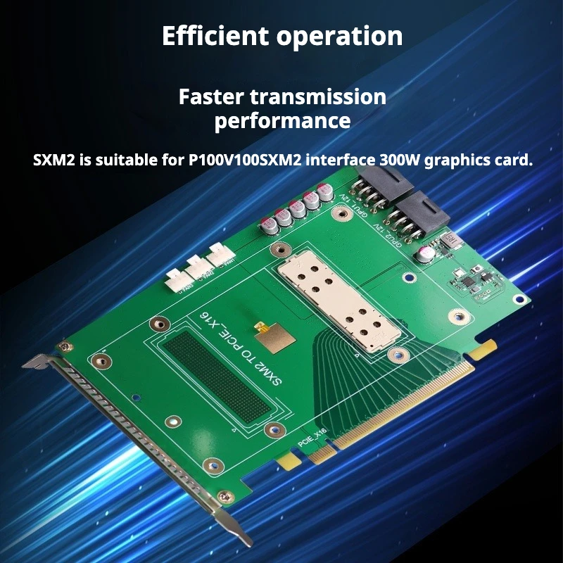 SXM2 إلى PCI-E X16 لوح مهايئ، NVIDIA P100 V100 وحدة بطاقة الرسومات بطاقة توسيع التحكم في درجة الحرارة #2