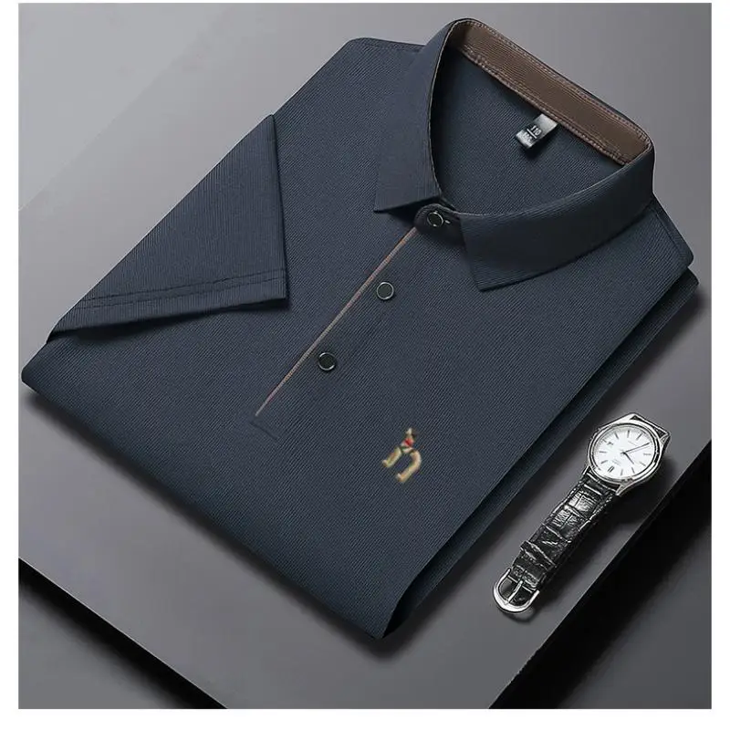 Summer New Men's Fashion T-shirt POLO Comfortable, Breathable, High end Embroidered Business Golf Flip Collar Top Short Sleeve image 2