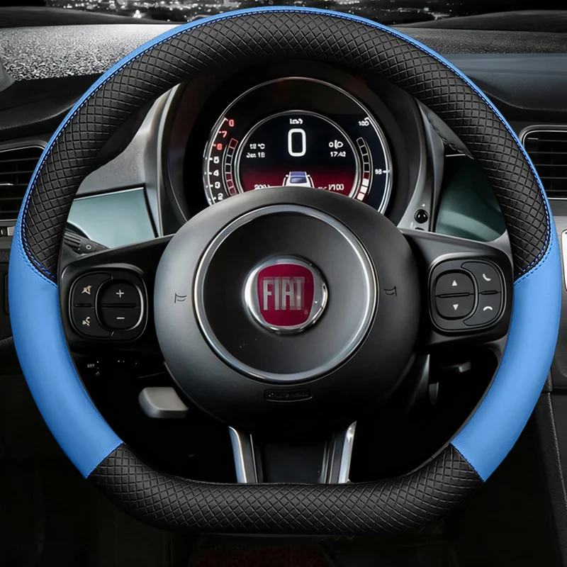 Tipo D Coprivolante per auto in pelle per Fiat 500 2007-2022 500e 2020 2021 500L 2014-2018 500X 2015-2022 Accessori