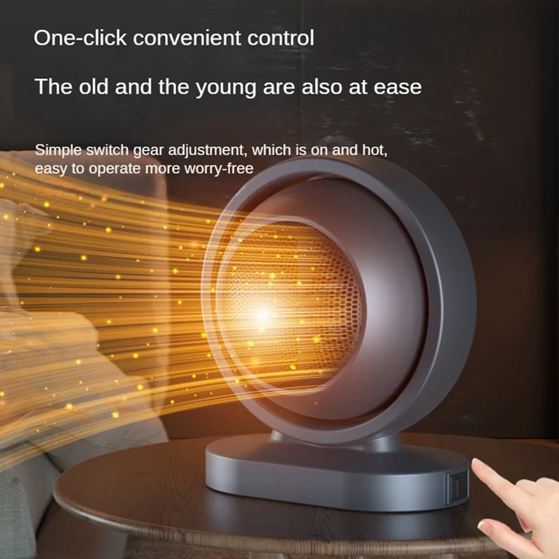 Calentador de ventilador eléctrico portátil para el hogar, escritorio, oficina, sala de estar, dormitorio, PTC, calefacción rápida de cerámica, enchufe europeo duradero