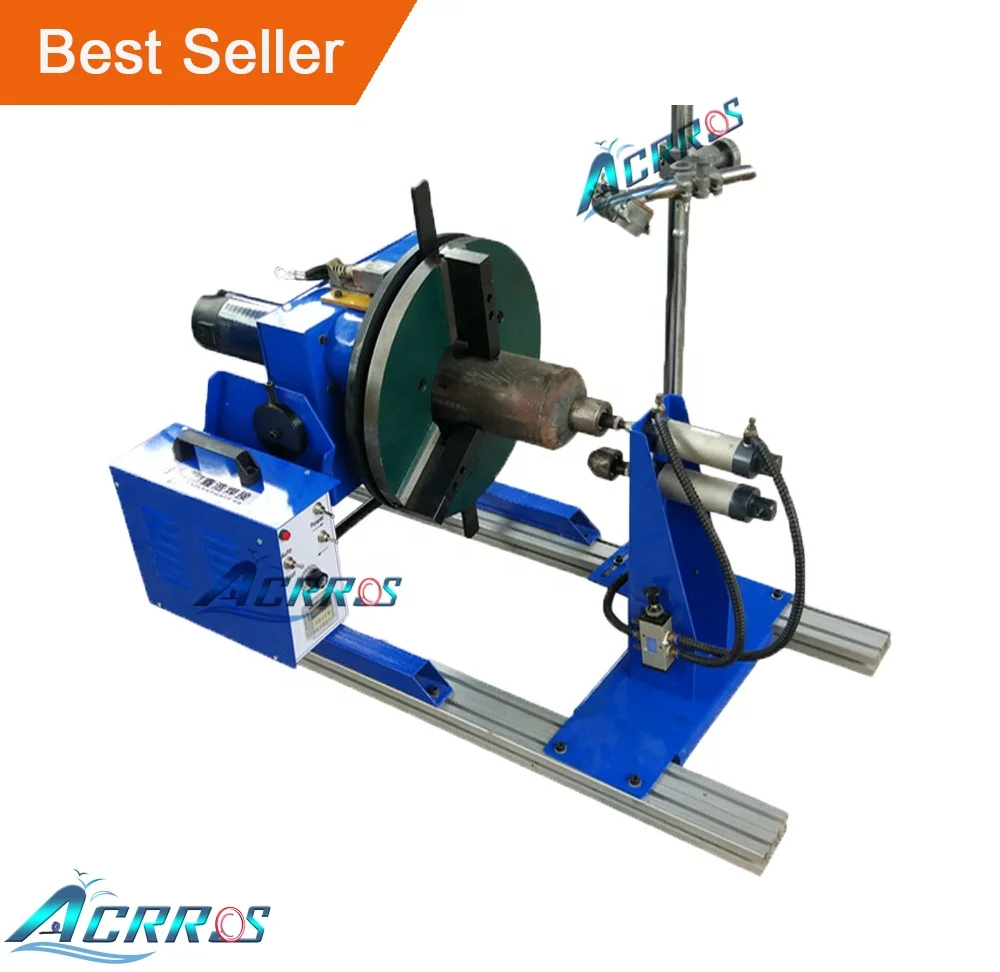 Acrros 65mm Capacity 30kg Weight Rotary Welding Positioner with Chuck 200 and  Stand Through Hole Product