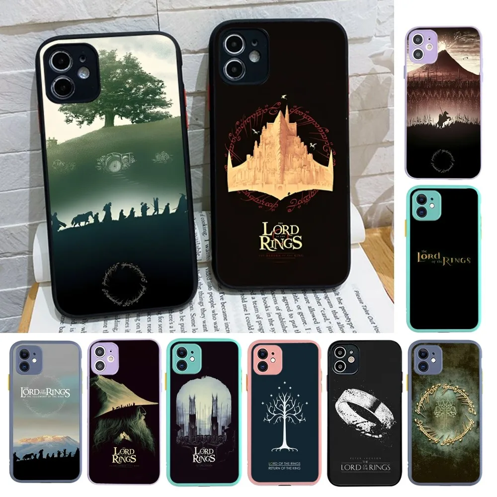 

T-The L-Lords of the R-Rings Phone Case for iPhone 14 11 12 13 Mini Pro Max 8 7 Plus X XR XS MAX Translucent Matte Cover